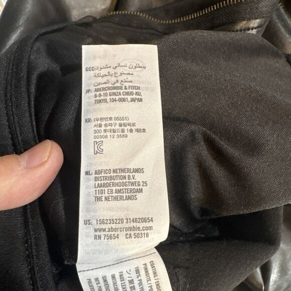 Abercrombie & Fitch Straight Ultra High Rise Vegan Leather Pants Sz 31/12 VTG - Picture 7 of 13